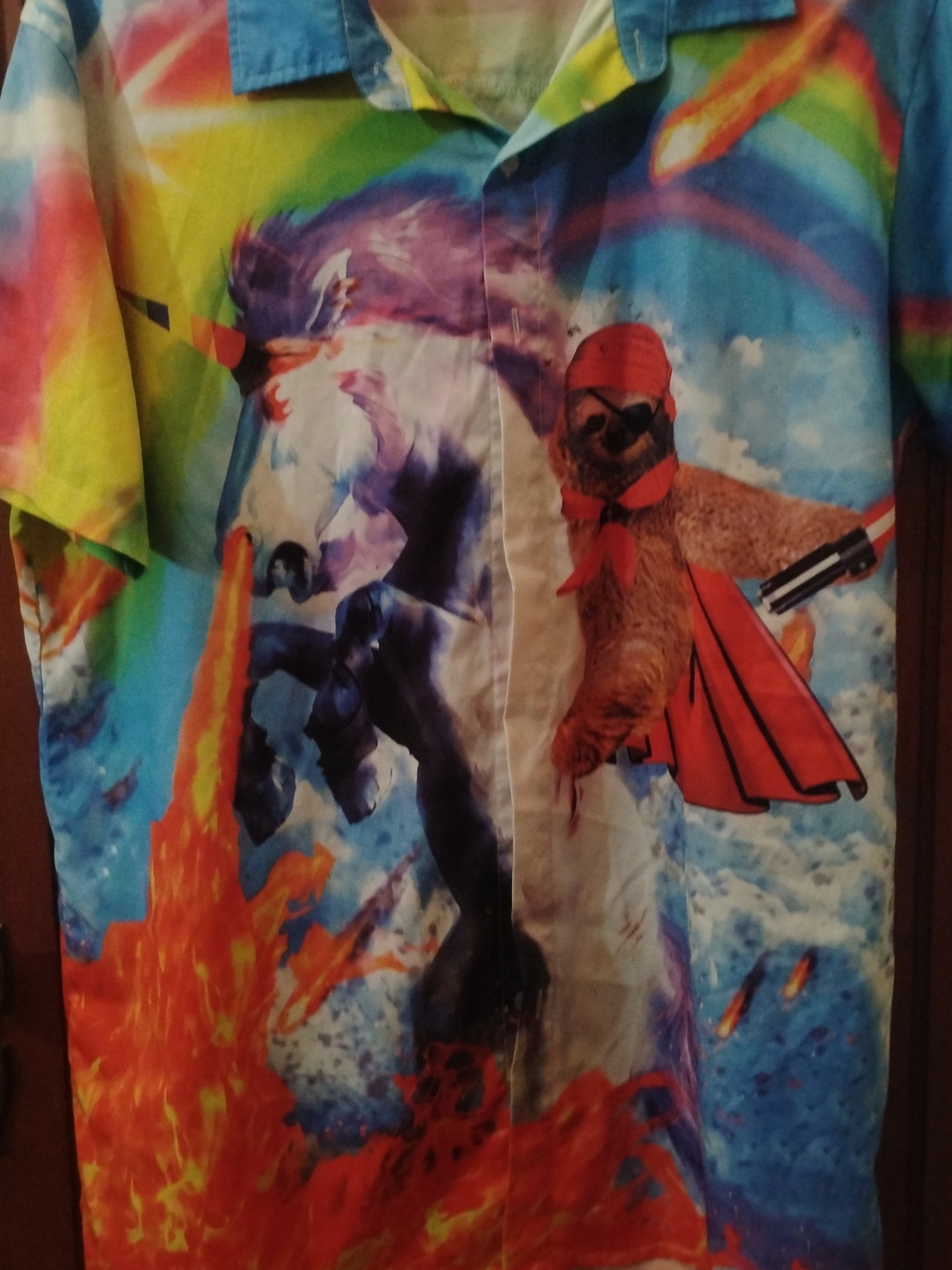 Men's Multicolor Graphic Button-Up Shirts - Novelty Fantasy Print $10 For Both